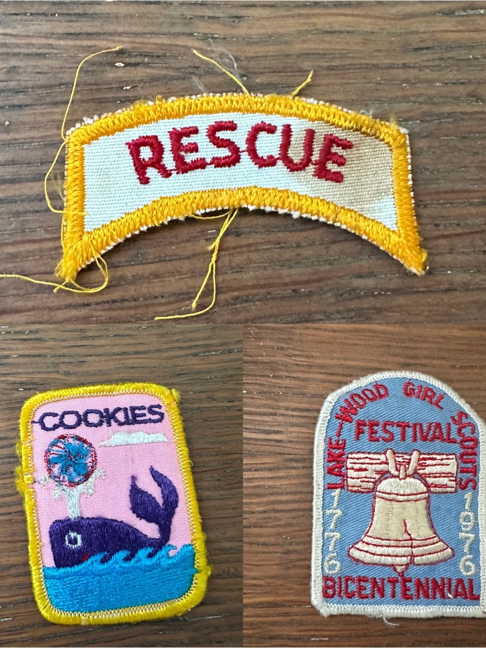 Vintage 1970s Girls Scout Badges patches lot of 3